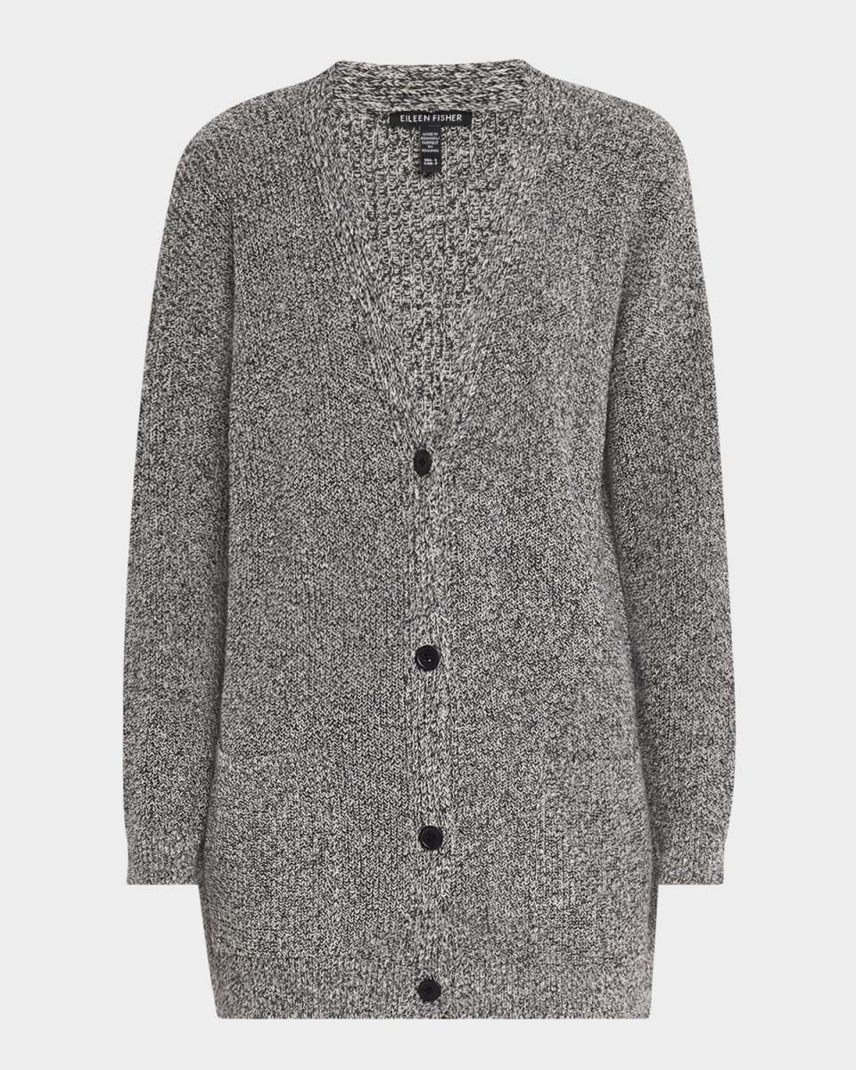 Two-Tone Recycled Cotton Knit Cardigan